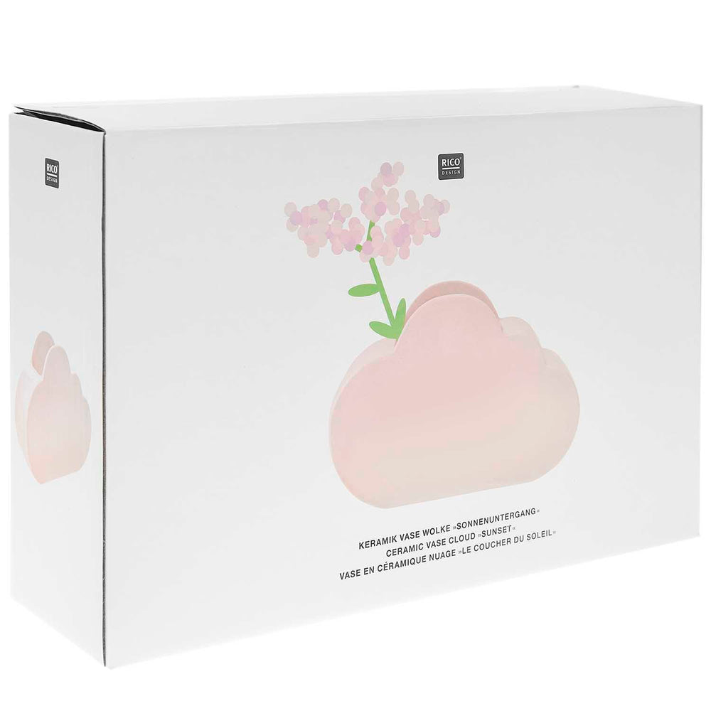 
                  
                    Rosa-orangefarbene Keramik-Wolken-Sonnenuntergang-Vase
                  
                