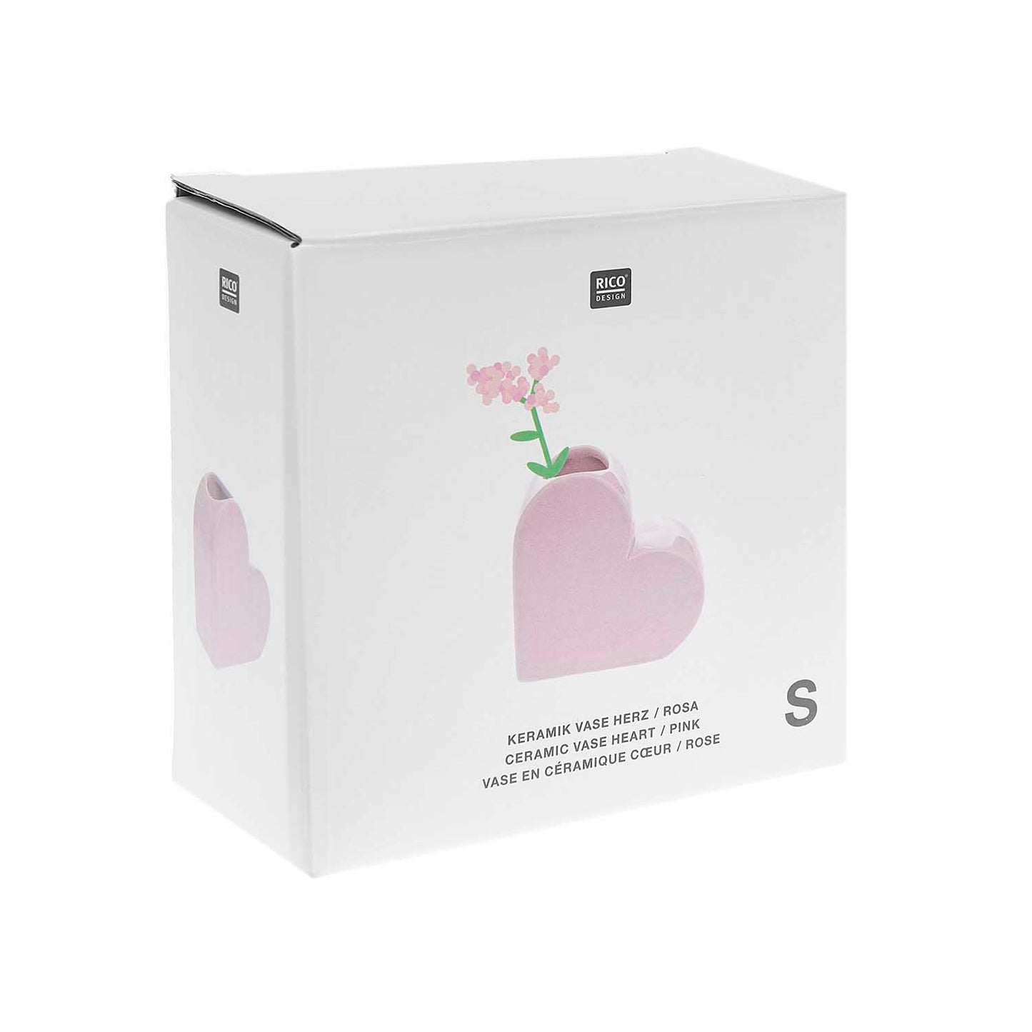 
                  
                    Kleine rosa Keramik-Herzvase
                  
                