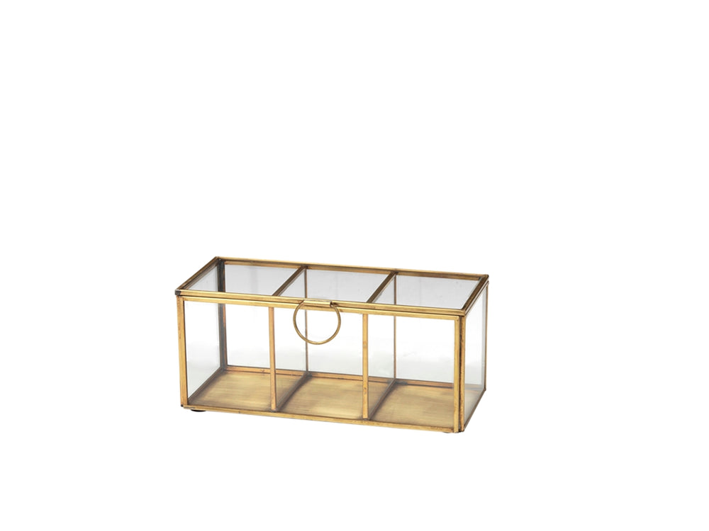 JANNI Triple Brass Glass Box