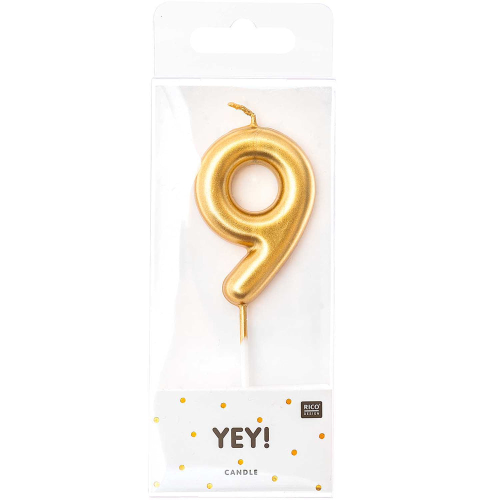 
                  
                    Gold Number 9 Candle
                  
                