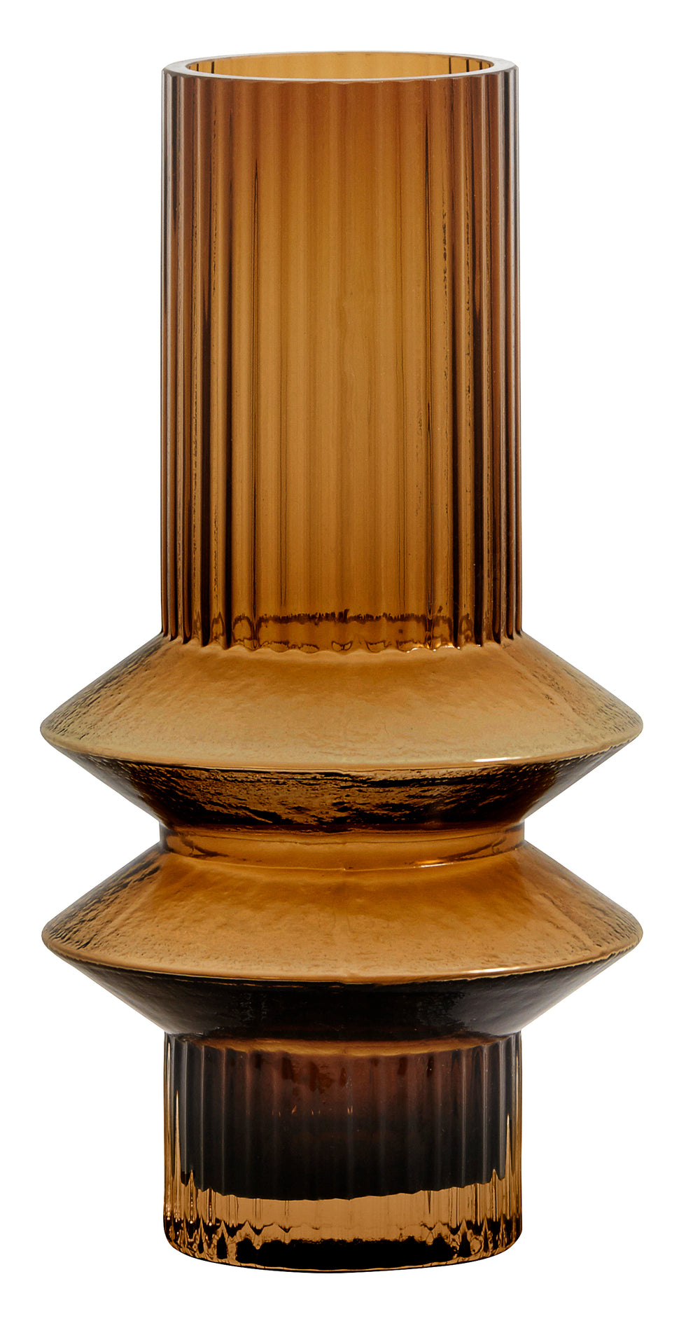 RILLA Small Amber Glass Vase