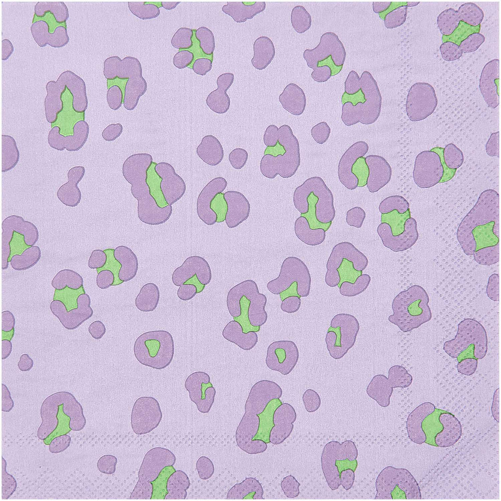 Lilac Green Acid Leo Servietten-Set