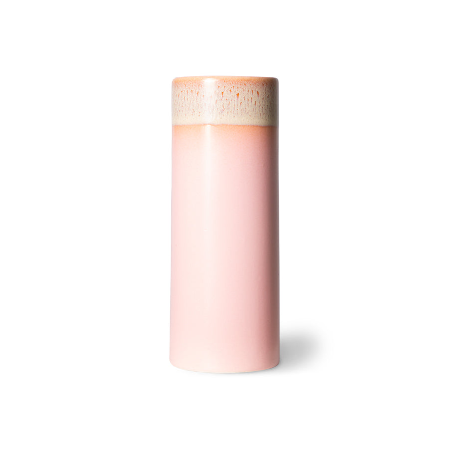 Extra kleine rosa Keramikvase aus den 70er Jahren