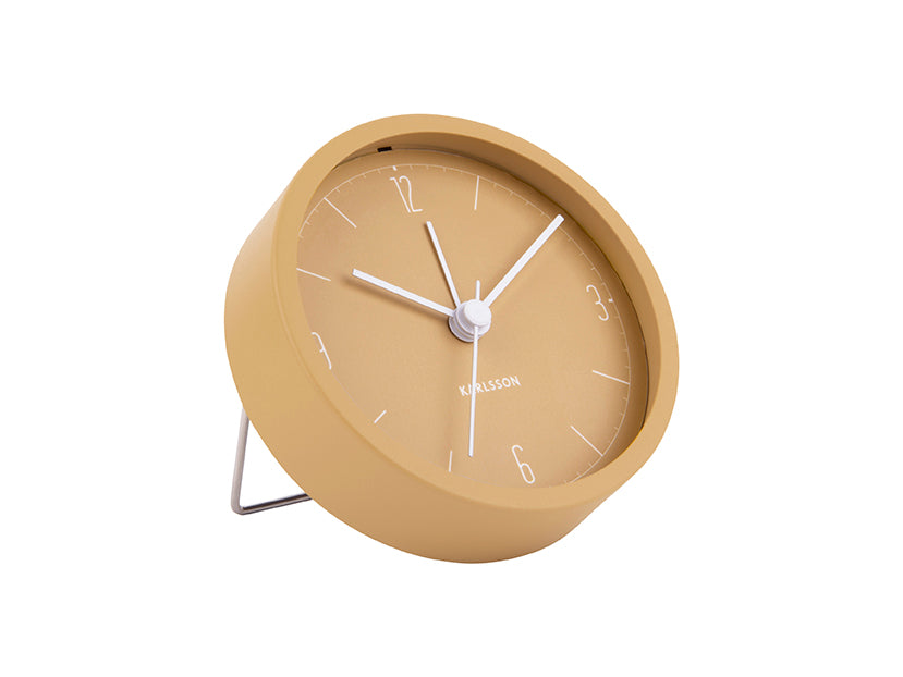 Ochre Yellow Numbers And Lines Alarm Clock