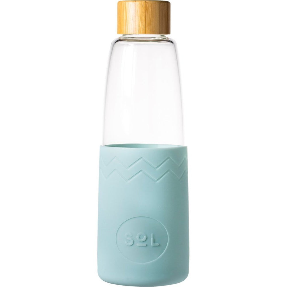 850ml Glass Bottle with Cool Cyan Silicon Sleeve