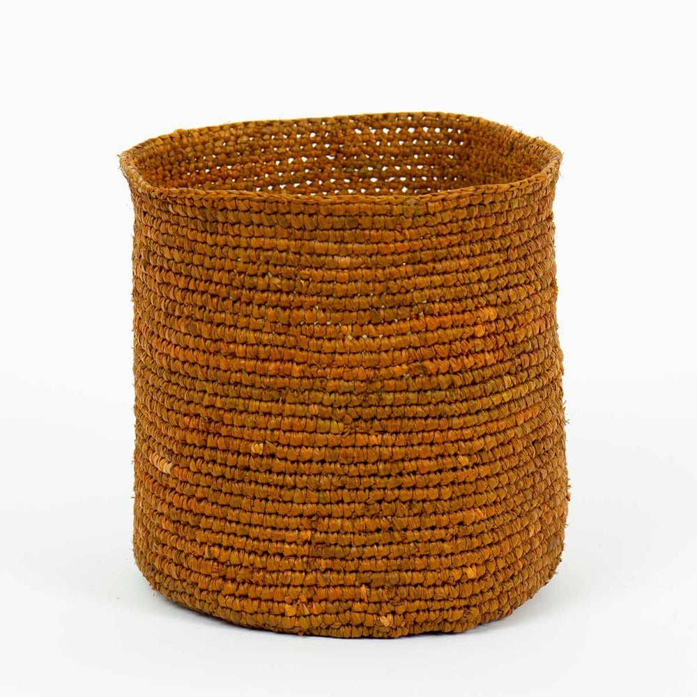 Small Rust Raffia Basket