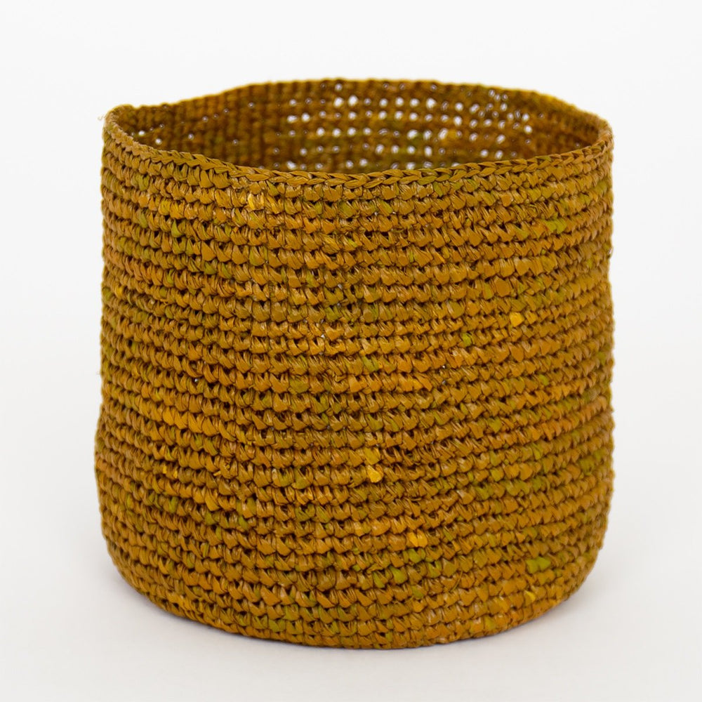 Small Mustard Raffia Basket