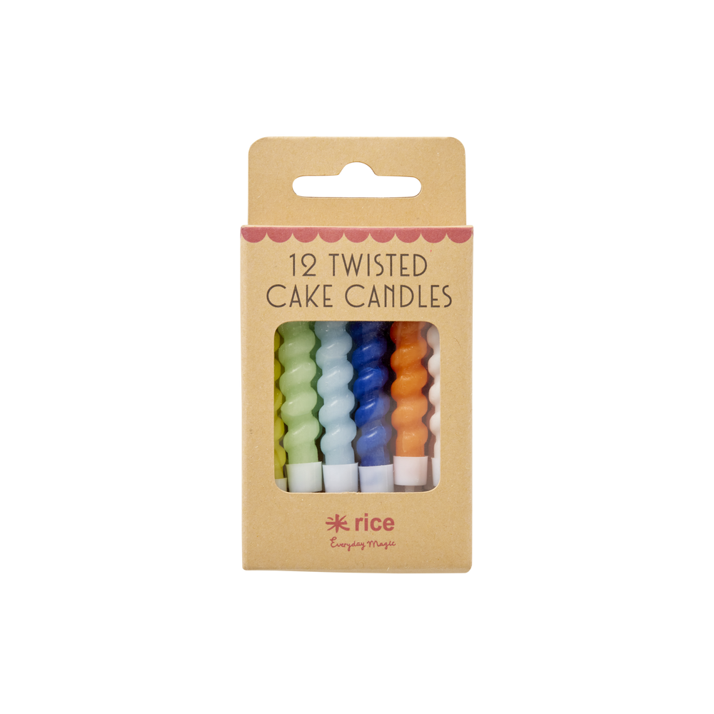 Mulitcolour Twisted Cake Candle Set Of 12