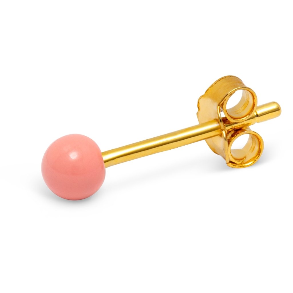 
                  
                    Burnt Coral Enamel Ball Sterling Silver Ear Stud
                  
                