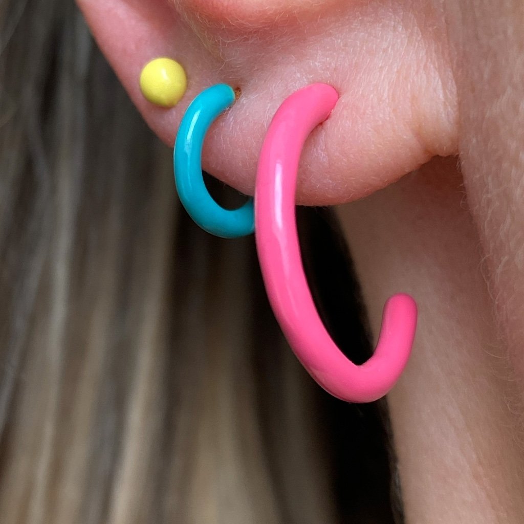 
                  
                    Yellow Enamel Ball Sterling Silver Ear Stud
                  
                