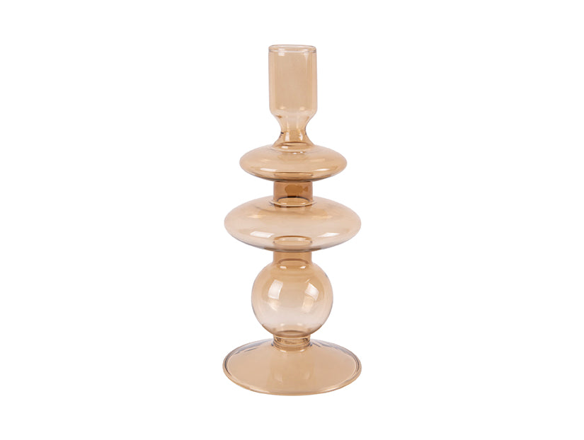 
                  
                    Medium Sand Brown Glass Art Rings Candle Holder
                  
                