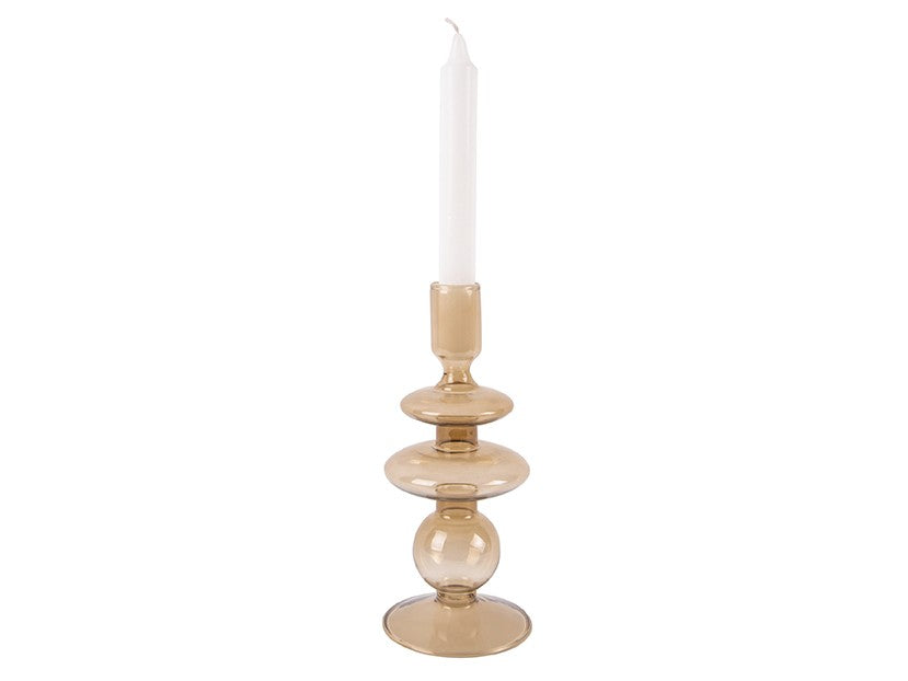 
                  
                    Medium Sand Brown Glass Art Rings Candle Holder
                  
                