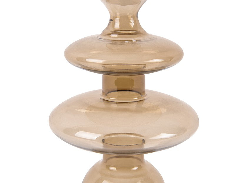 
                  
                    Medium Sand Brown Glass Art Rings Candle Holder
                  
                
