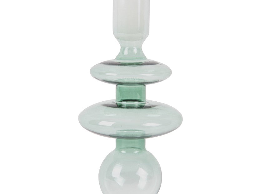 
                  
                    Handgefertigter Kerzenhalter aus mittelgrünem Glas
                  
                