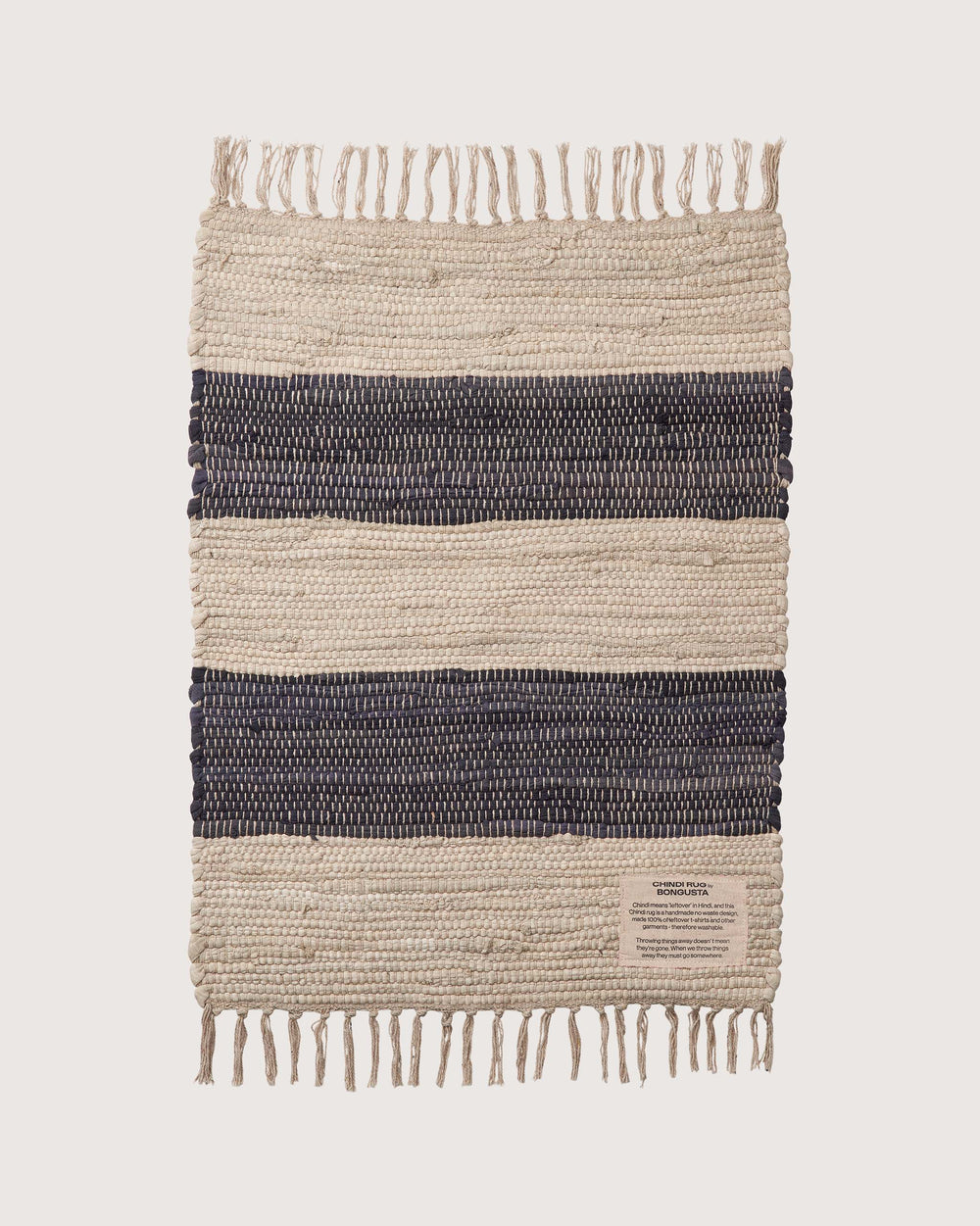Chindi-Kissen, 45 x 60 cm, grau und beige