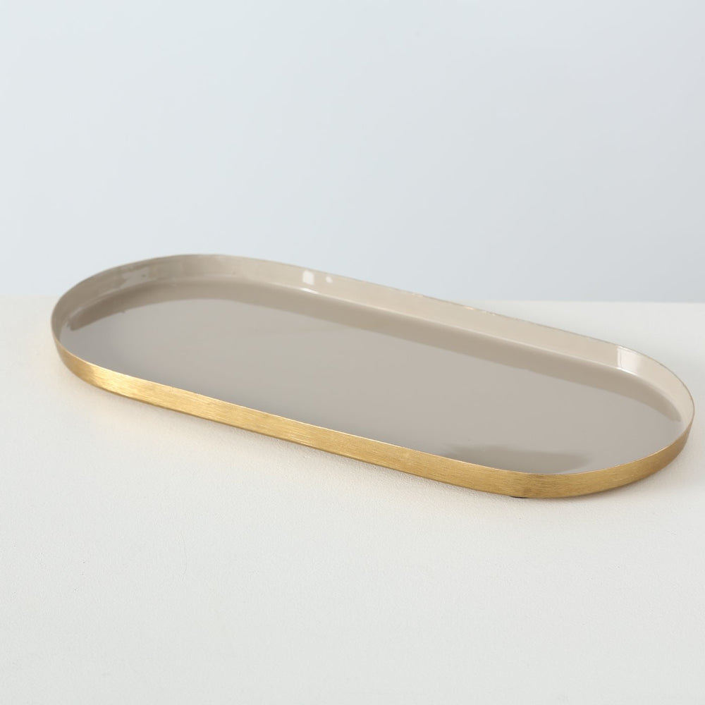 BONELLI Small Beige Iron Tray