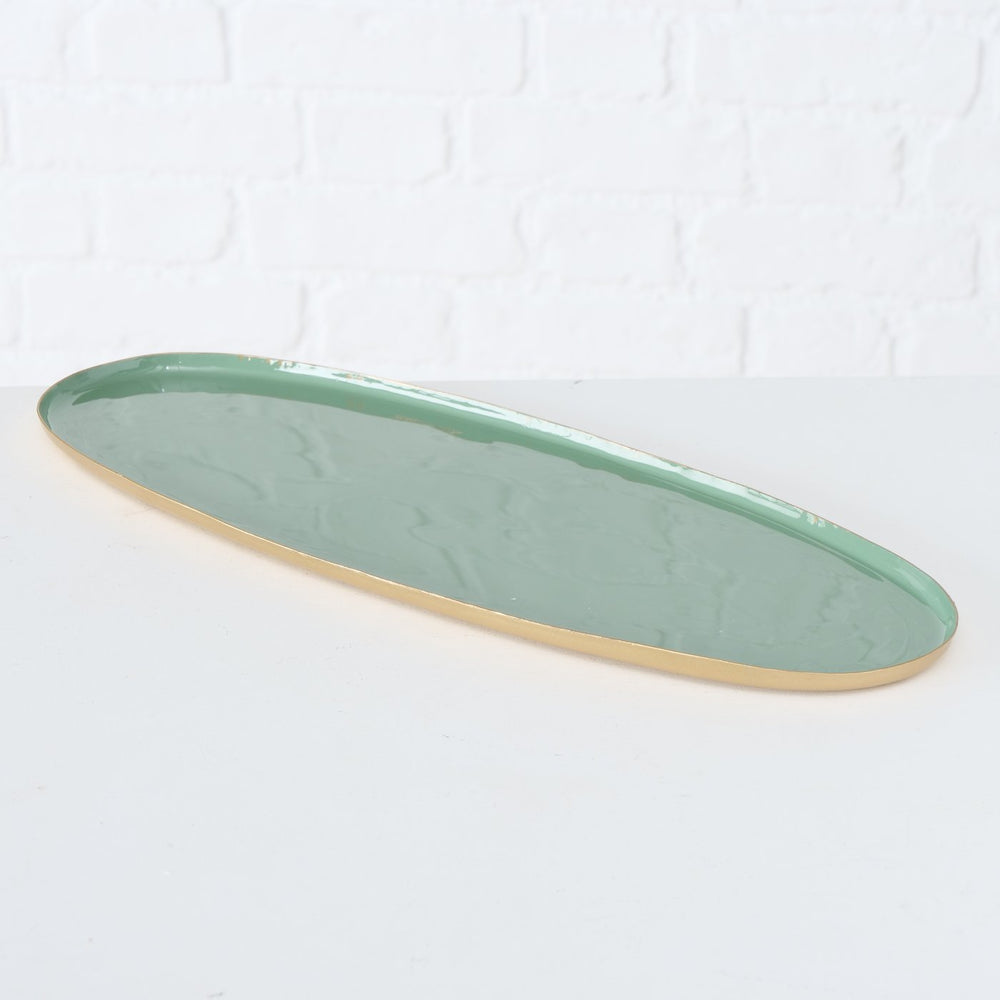 FIUMARA Large Sage Green Iron Tray