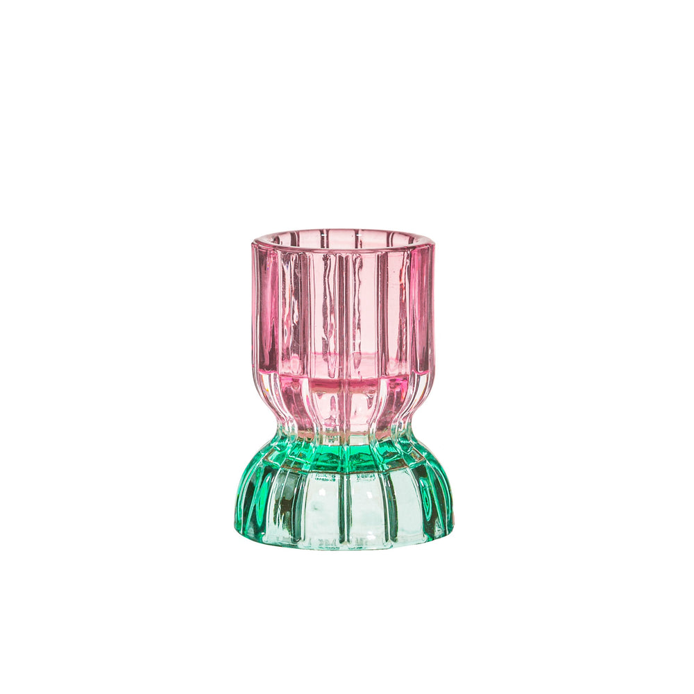 Green Pink Reversible Candleholder