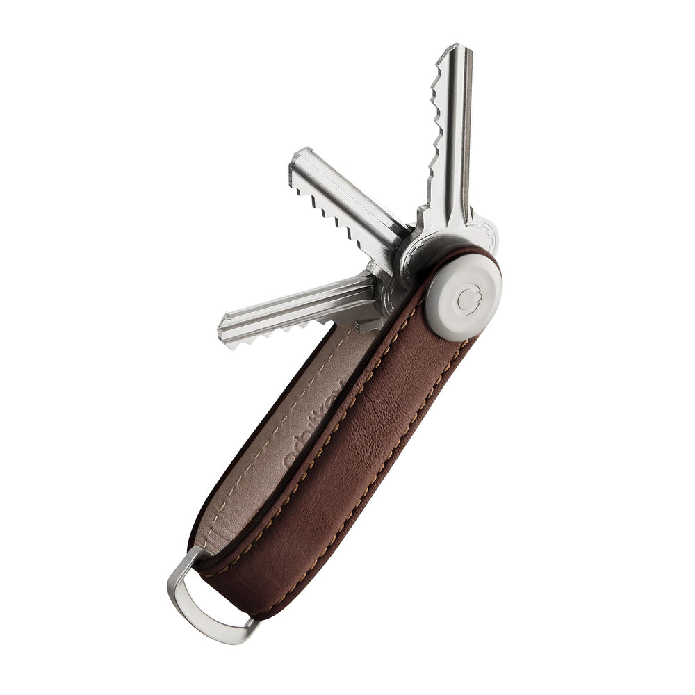 Schlüsselanhänger aus espressobraunem Leder