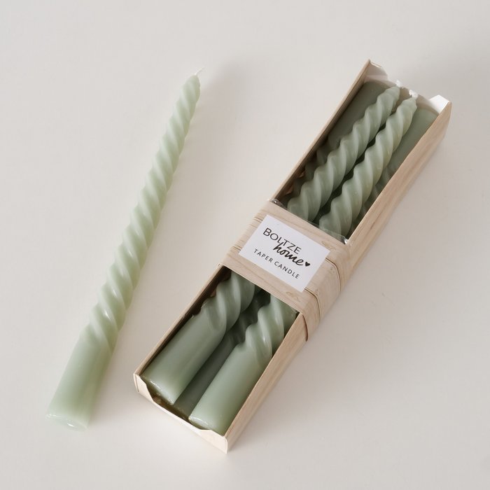 
                  
                    TWISTO Light Green Taper Candle Set Of 6
                  
                