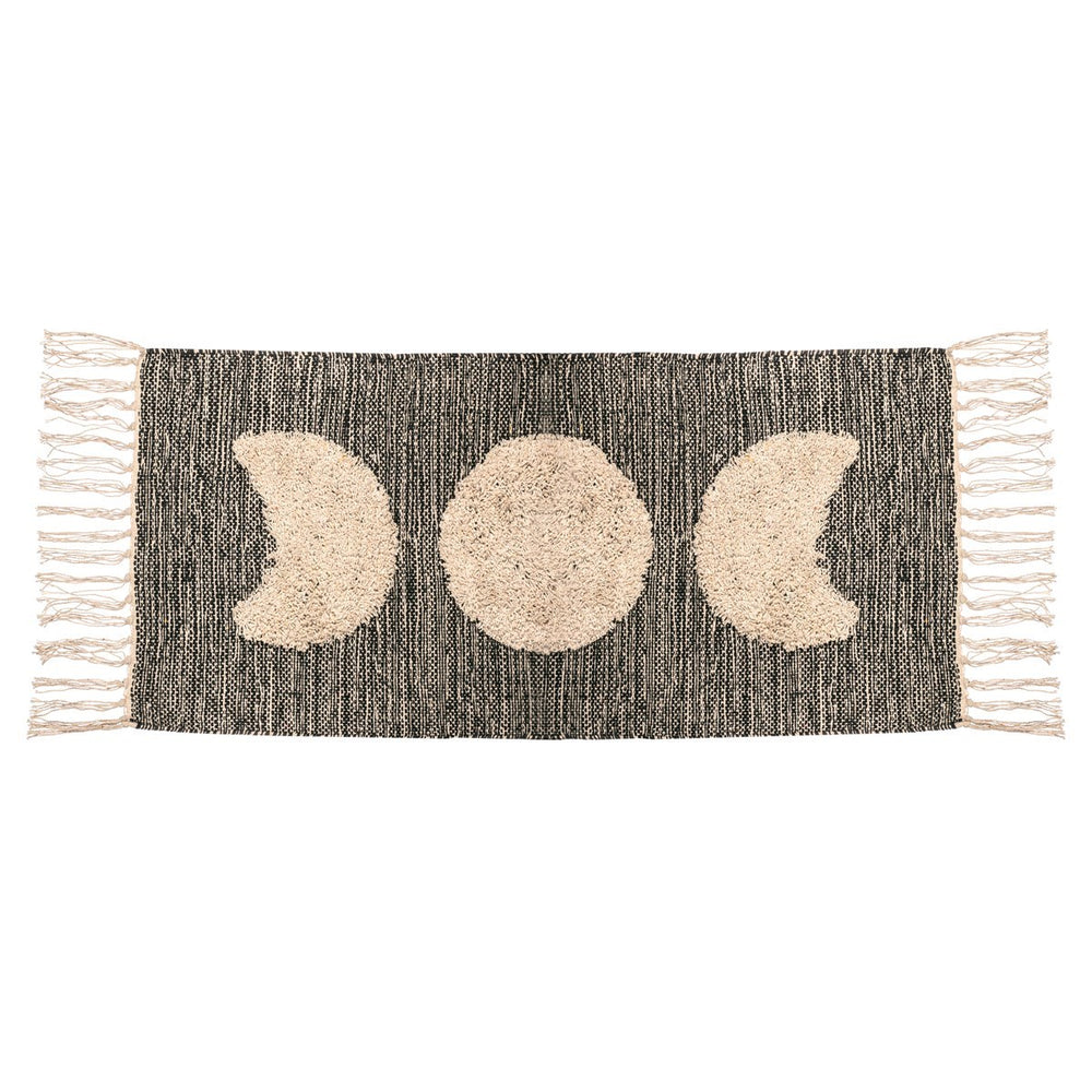 Black Moon Phases Tufted Rug