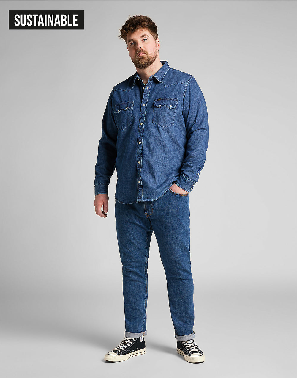 LUKE Blaue Jeans mit mittlerer Steinwaschung 