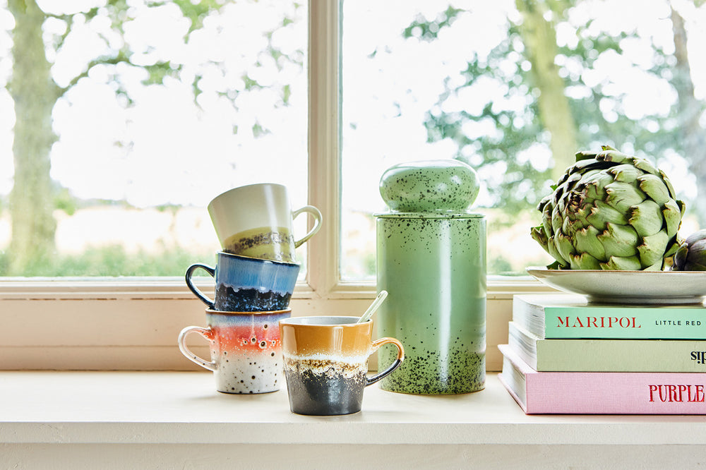 
                  
                    Metallische Americano-Tasse aus Keramik der 70er Jahre 
                  
                
