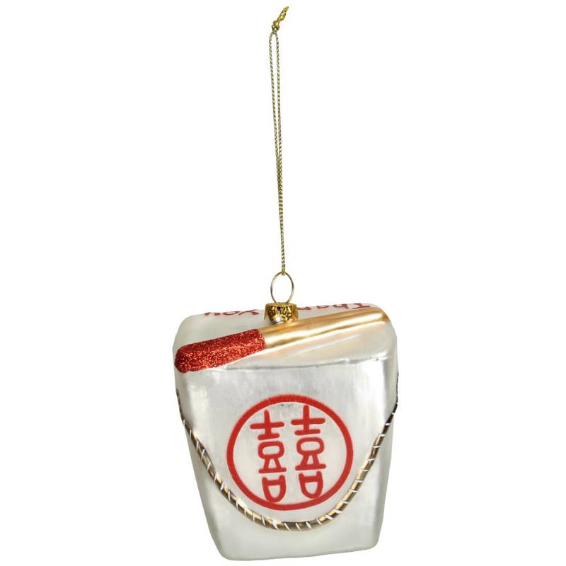
                  
                    White Chinese Take Away Glass Ornament
                  
                