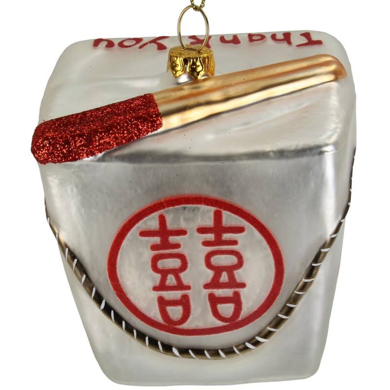 
                  
                    White Chinese Take Away Glass Ornament
                  
                