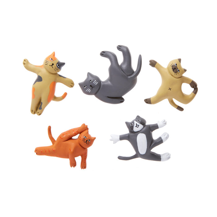 Katzen-Yoga-Magnet-Set mit 5 Stück