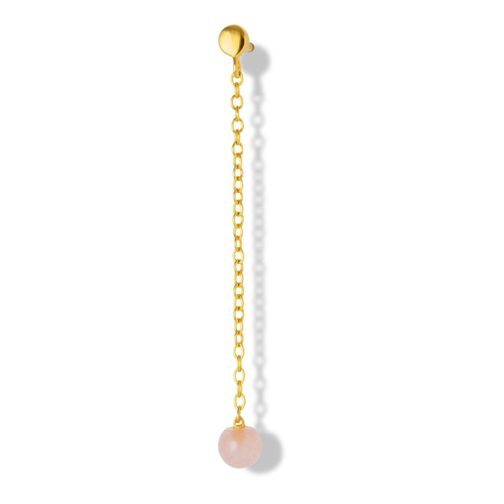
                  
                    Rose Natural Stone Chain Gold Plated Shiny Ear Stud
                  
                