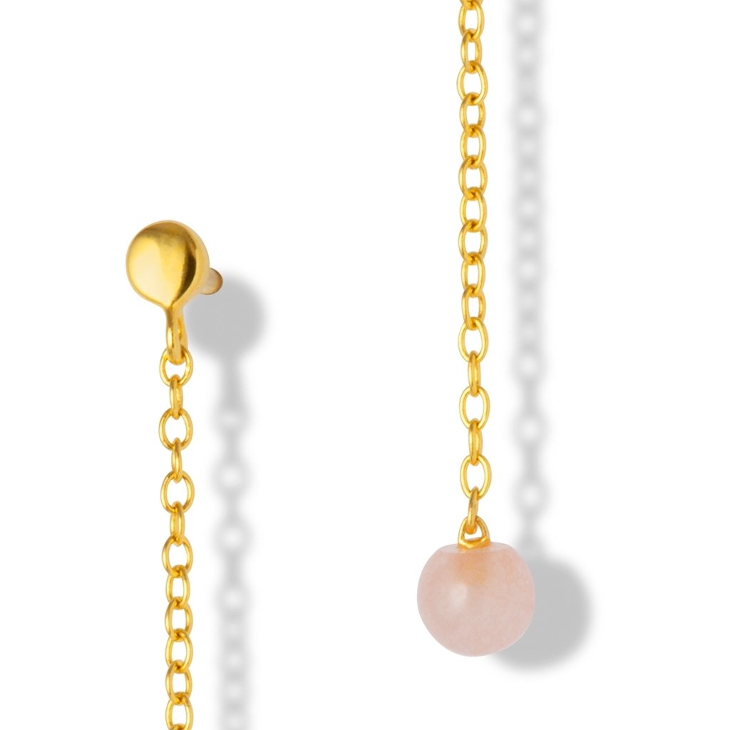 
                  
                    Rose Natural Stone Chain Gold Plated Shiny Ear Stud
                  
                