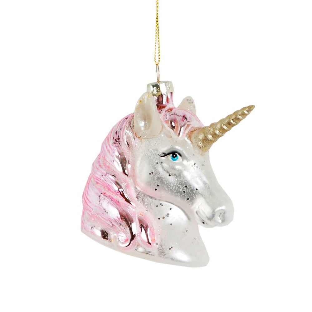 Rosa schimmernde Einhornkopfkugel 