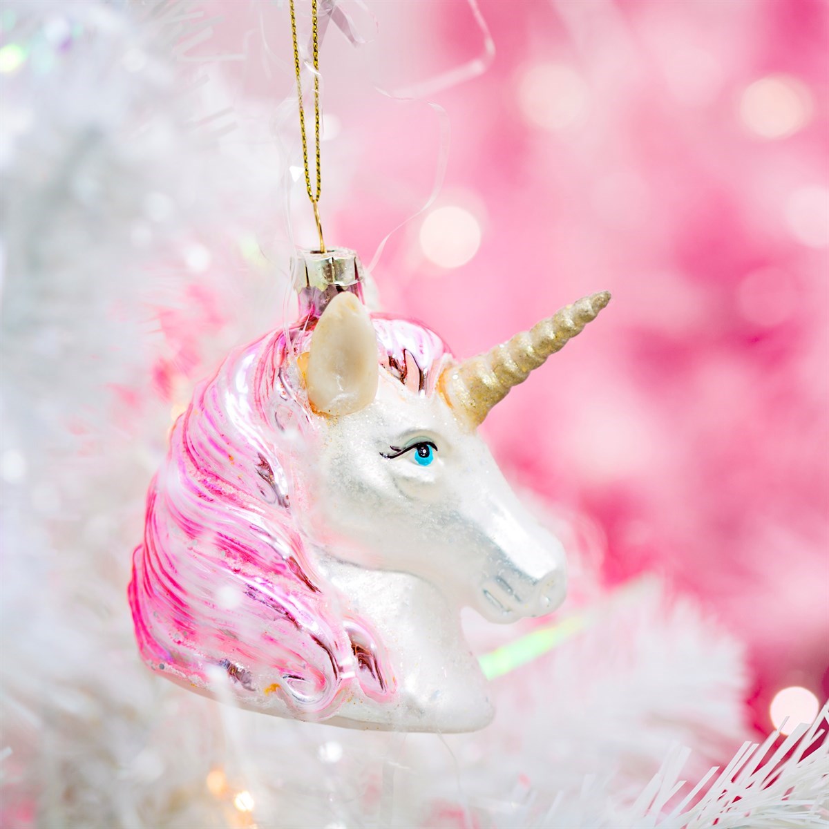 
                  
                    Rosa schimmernde Einhornkopfkugel 
                  
                