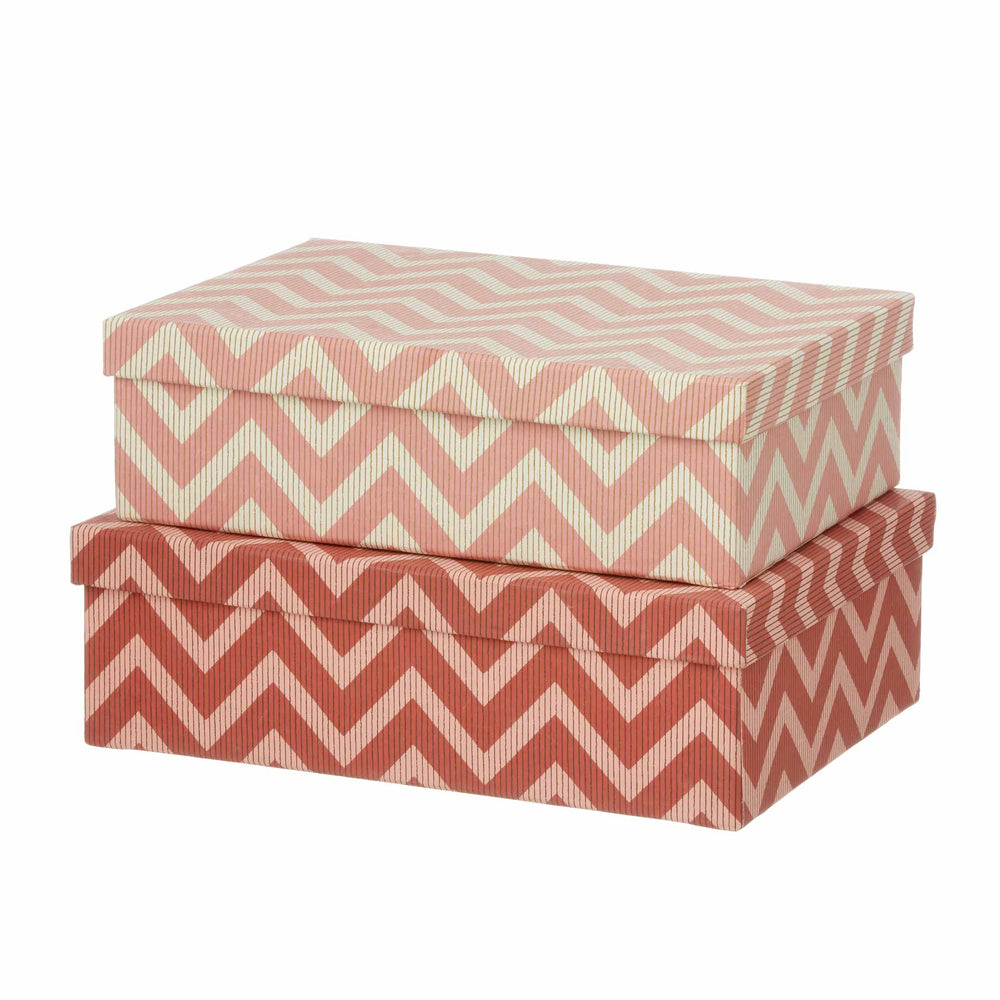 L Rechteckige altrosa Duo-Box aus recyceltem Papier