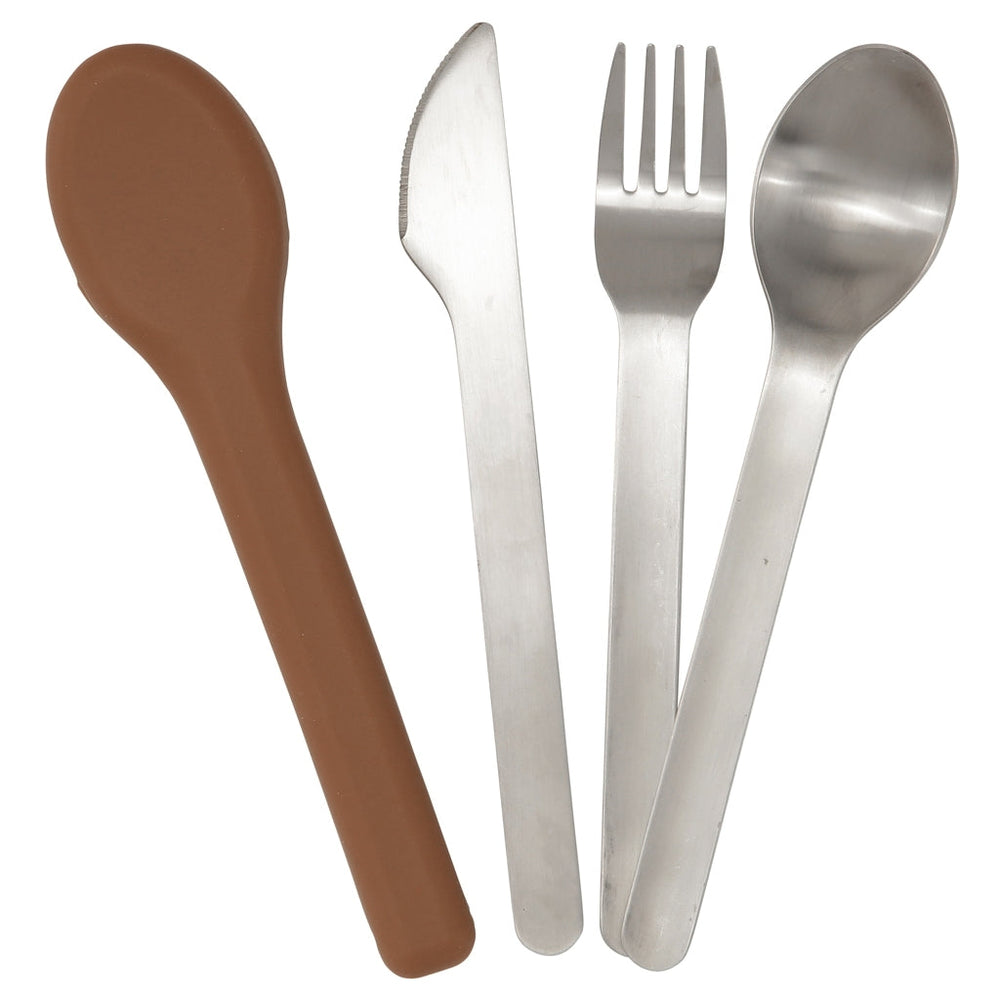Terracotta Staniless Steel And Silicone Picnic Cutlery Set