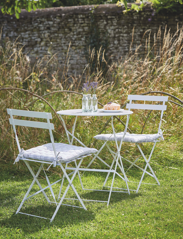 
                  
                    RIVE DROITE Small Chalk Bistro Set In Steel
                  
                
