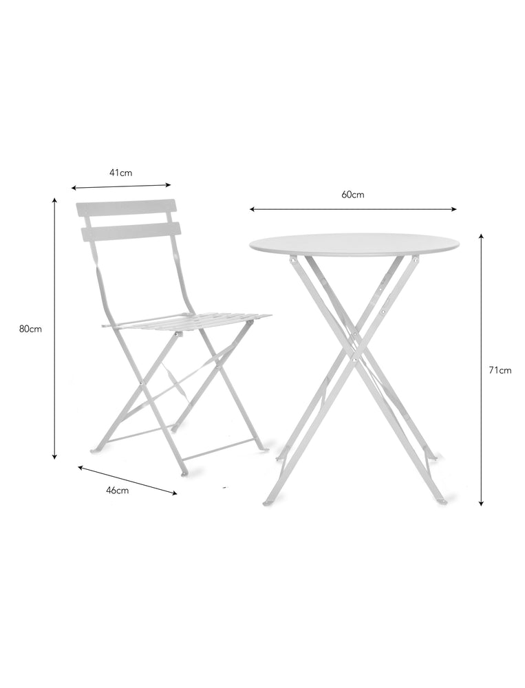 
                  
                    RIVE DROITE Small Chalk Bistro Set In Steel
                  
                