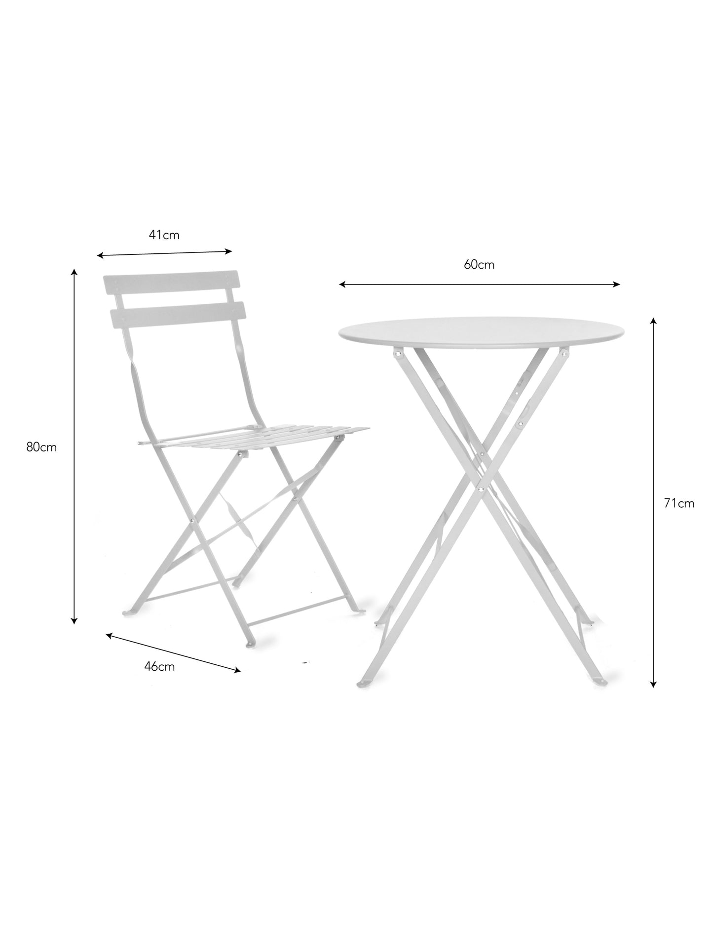 
                  
                    RIVE DROITE Small Chalk Bistro Set In Steel
                  
                