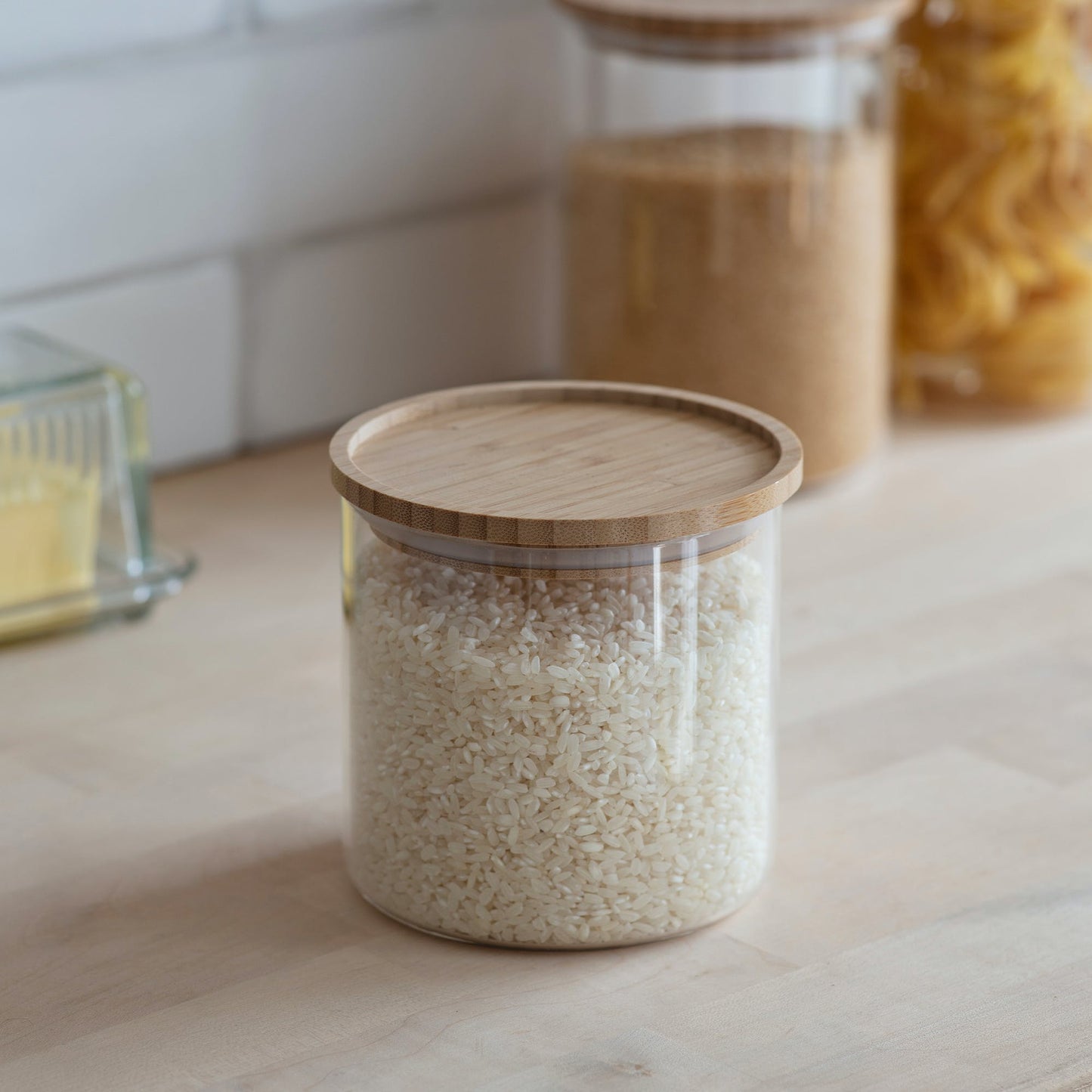
                  
                    AUDLEY Small Bamboo Lid Glass Storage Jar
                  
                