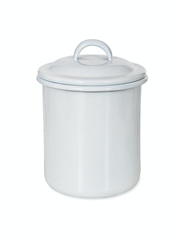 
                  
                    Flate White Enamel Storage Jar
                  
                