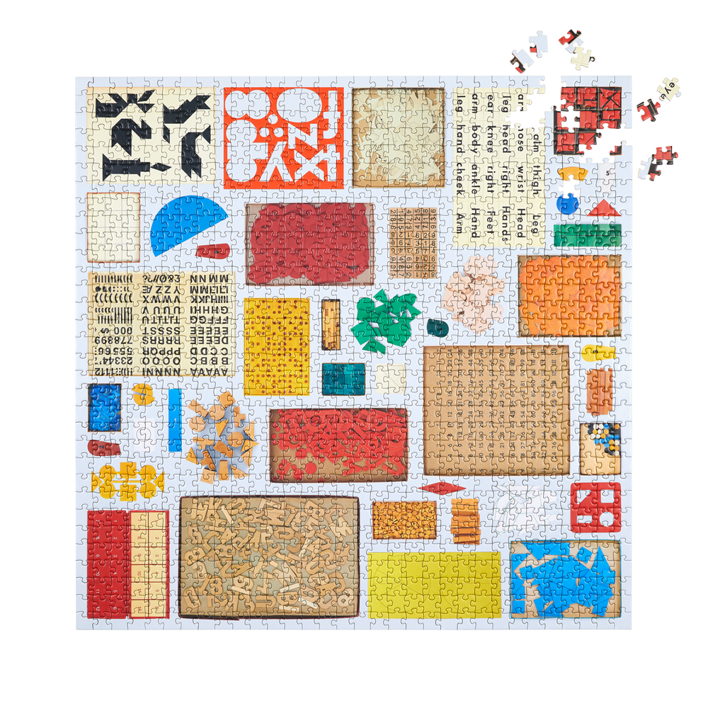 Mehrere gefundene Dinge (Zahlen, Buchstaben, Formen) Puzzle 1000 Teile