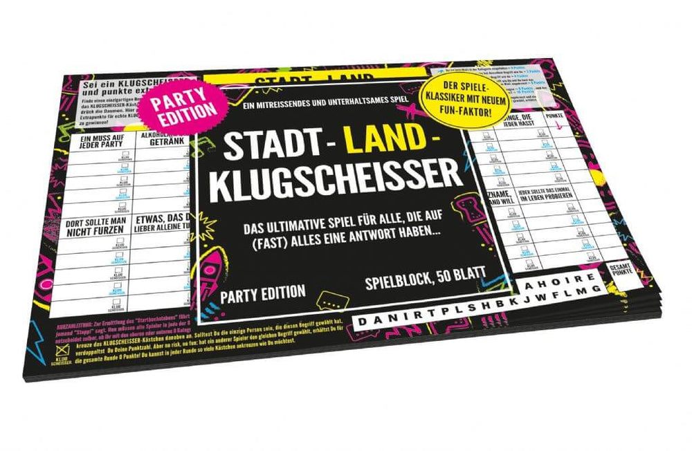 
                  
                    Stadt-Land-Klugscheisser-Partyspiel
                  
                