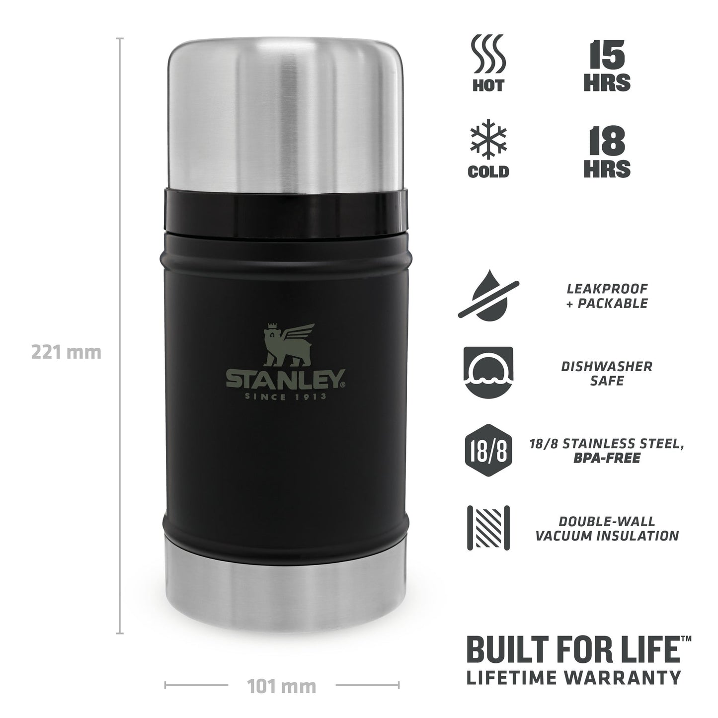 
                  
                    Matte Black Pebble Classic Legendary Food Jar
                  
                