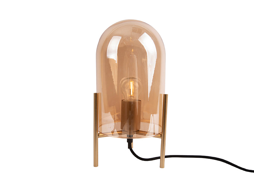 
                  
                    Bernsteinbraune Glasglocken-Tischlampe
                  
                
