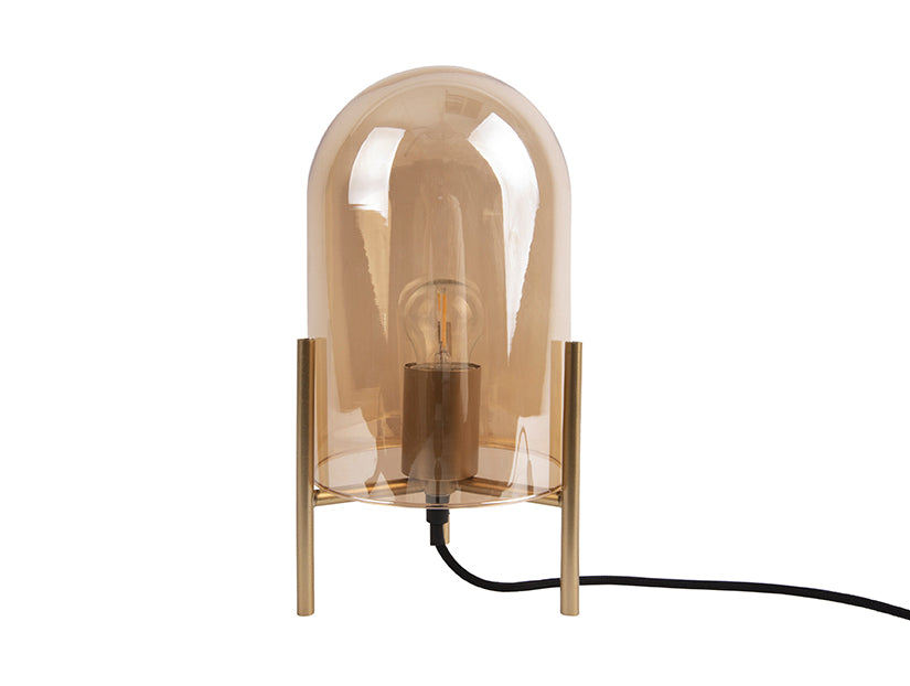 
                  
                    Bernsteinbraune Glasglocken-Tischlampe
                  
                
