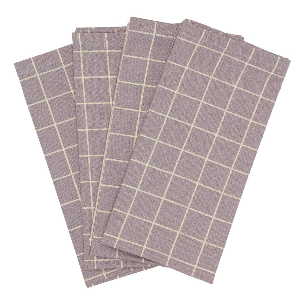 Lavender Check Organic Cotton Napkin Set Of 4