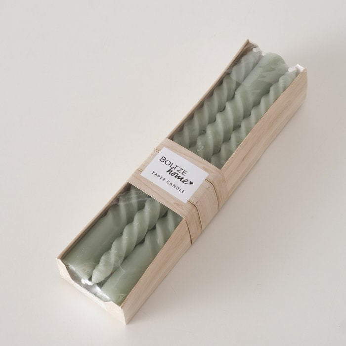 
                  
                    TWISTO Light Green Taper Candle Set Of 6
                  
                