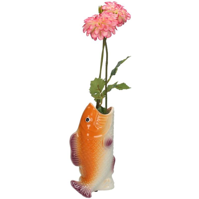 
                  
                    Vase aus feinem Steingut mit mehreren Fischen
                  
                