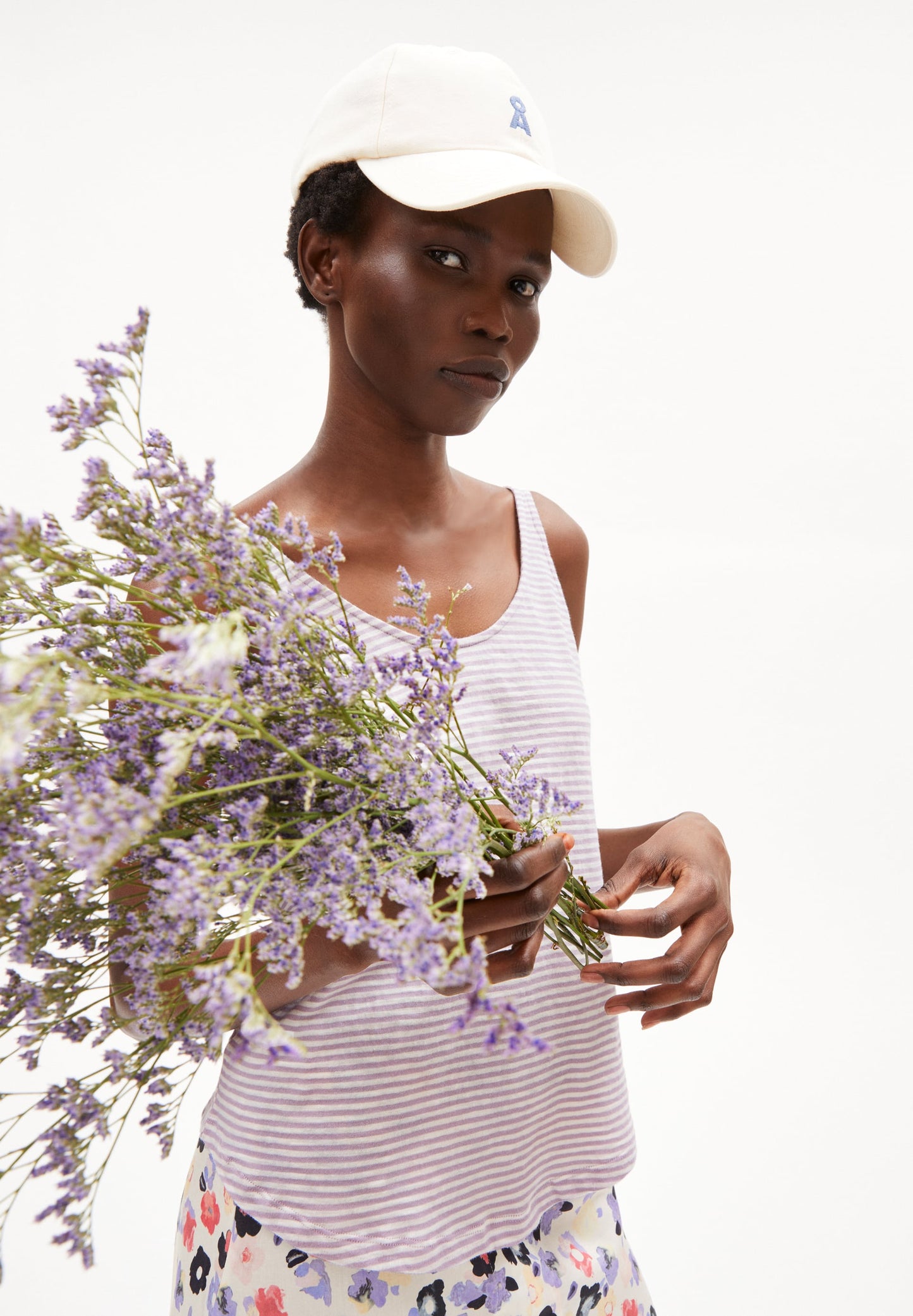 
                  
                    AARIANA Purple Noise Oatmilk Lovely Stripes Tank Top
                  
                